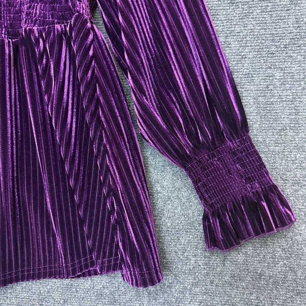 Bloomchic Babydoll Top Purple 18 Velvet Smocked Victorian Whimsygoth - Picture 4 of 9
